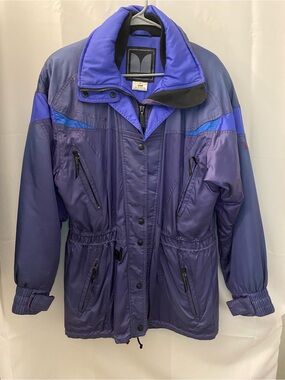 Women's Purple Insulated Ski Jacket with Stand Collar